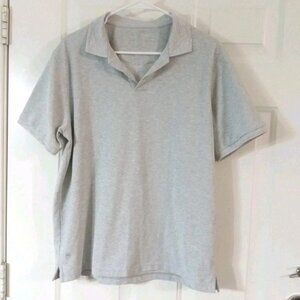 Veboon Polo Shirt Mens Large Gray Dynamic Flex Short Sleeves Stretch Casual